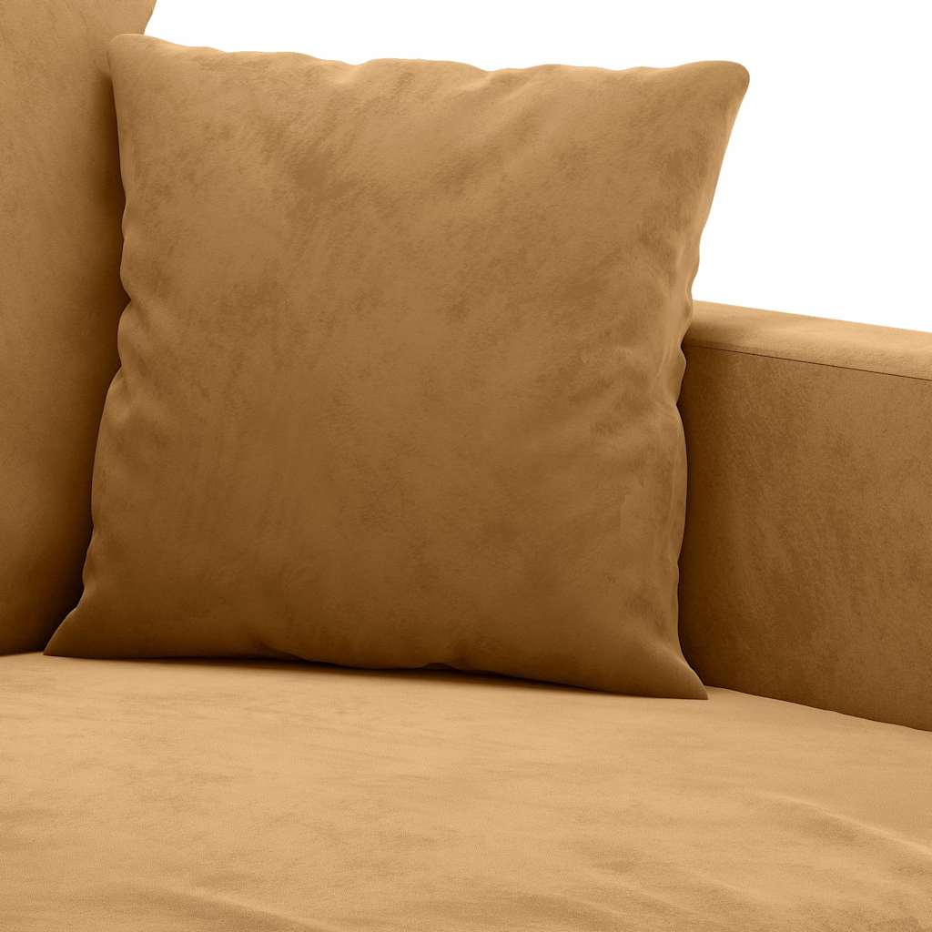 vidaXL Sofa 2-osobowa, brązowy, 120 cm, tapicerowana aksamitem
