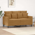 vidaXL Sofa 2-osobowa, brązowy, 120 cm, tapicerowana aksamitem