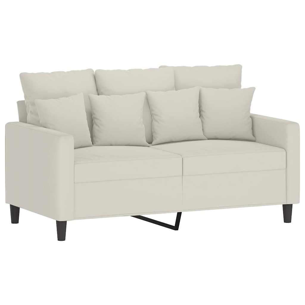 vidaXL Sofa 2-osobowa, kremowy, 120 cm, tapicerowana aksamitem