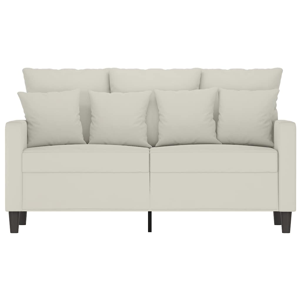 vidaXL Sofa 2-osobowa, kremowy, 120 cm, tapicerowana aksamitem
