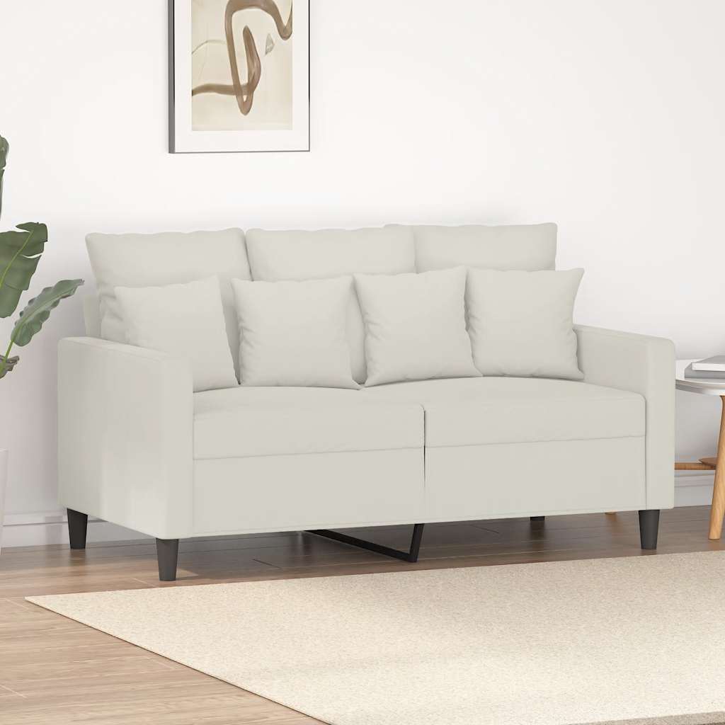 vidaXL Sofa 2-osobowa, kremowy, 120 cm, tapicerowana aksamitem