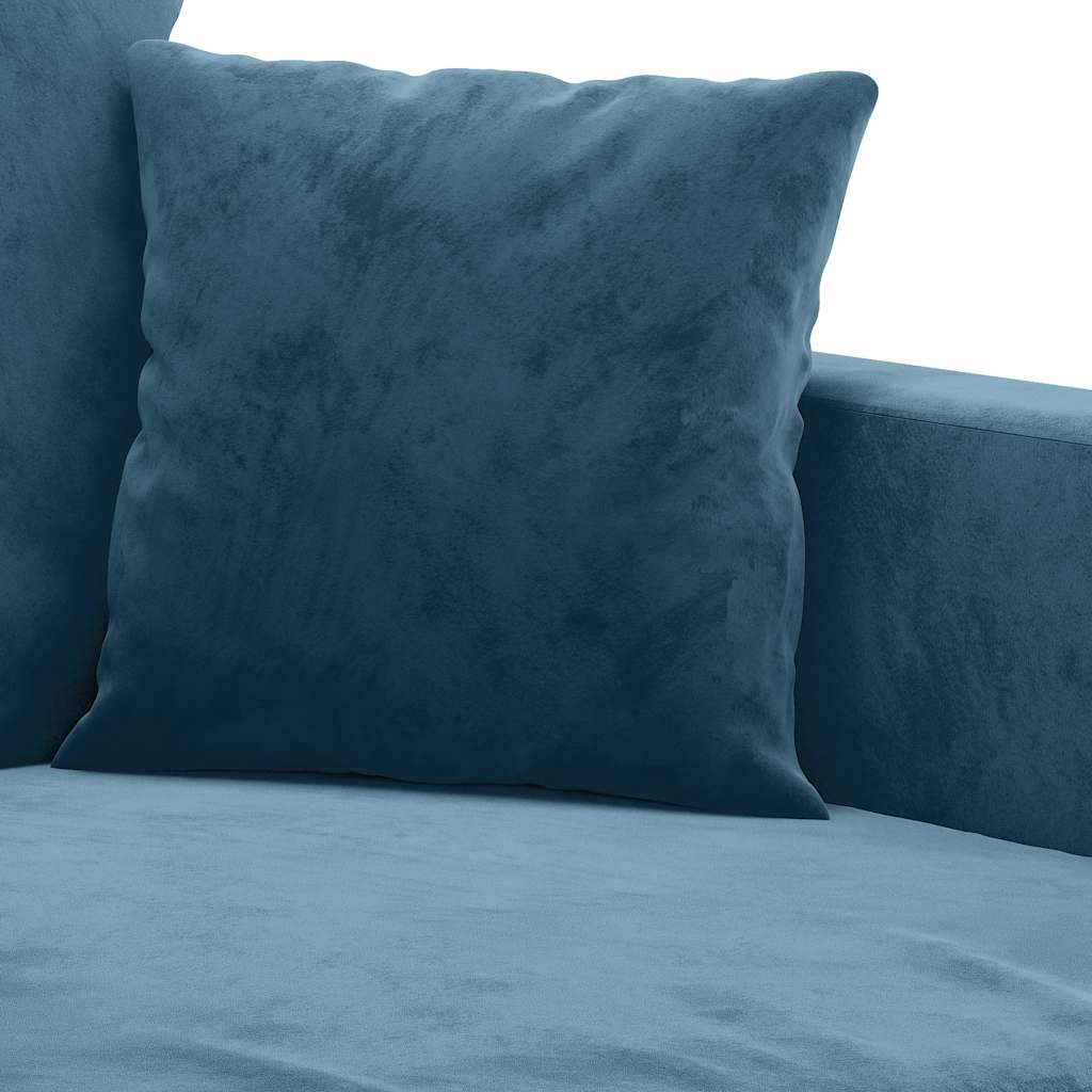 vidaXL Sofa 2-osobowa, niebieski, 120 cm, tapicerowana aksamitem