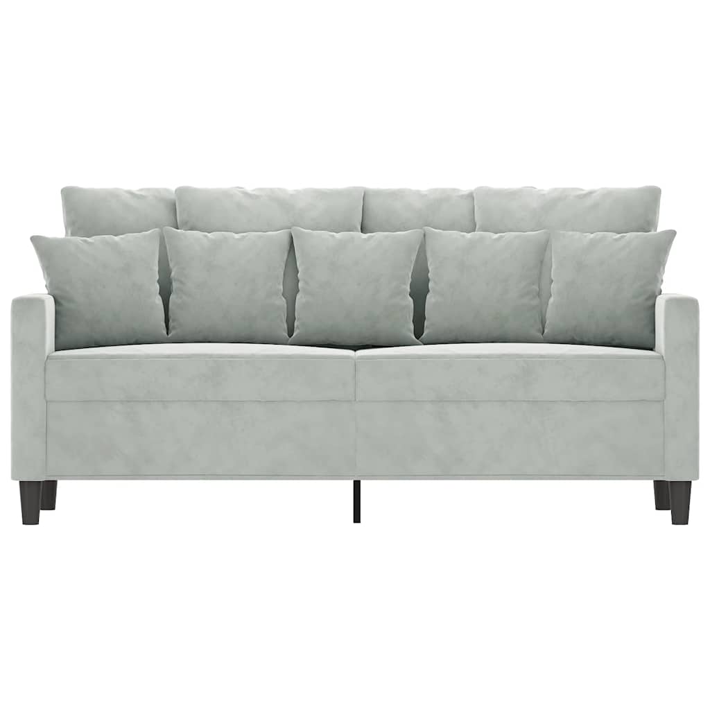 vidaXL Sofa 2-osobowa, jasnoszara, 140 cm, tapicerowana aksamitem