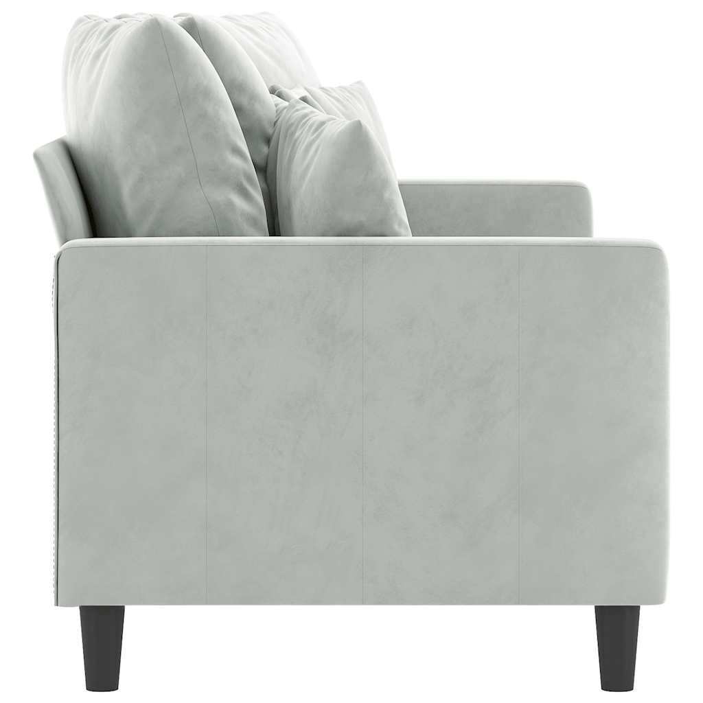 vidaXL Sofa 2-osobowa, jasnoszara, 140 cm, tapicerowana aksamitem