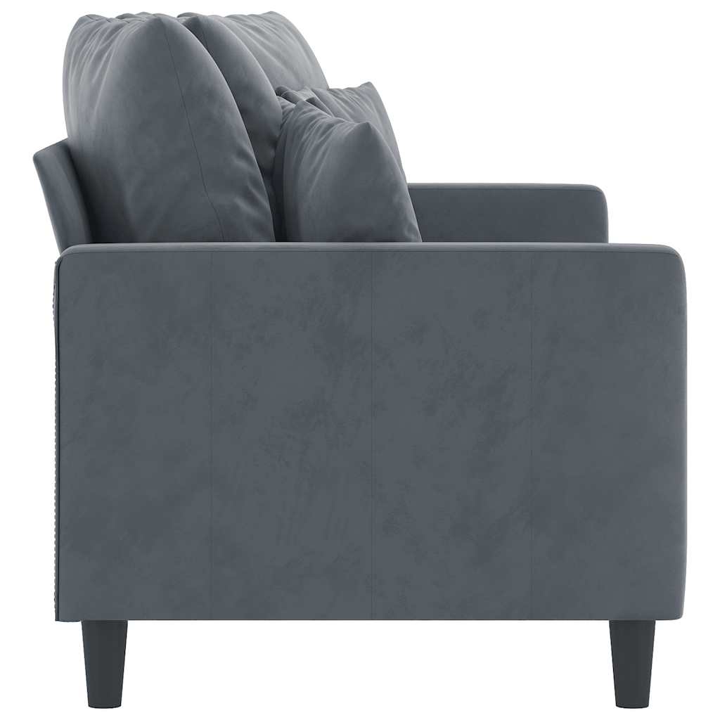 vidaXL Sofa 2-osobowa, ciemnoszary, 140 cm, tapicerowana aksamitem