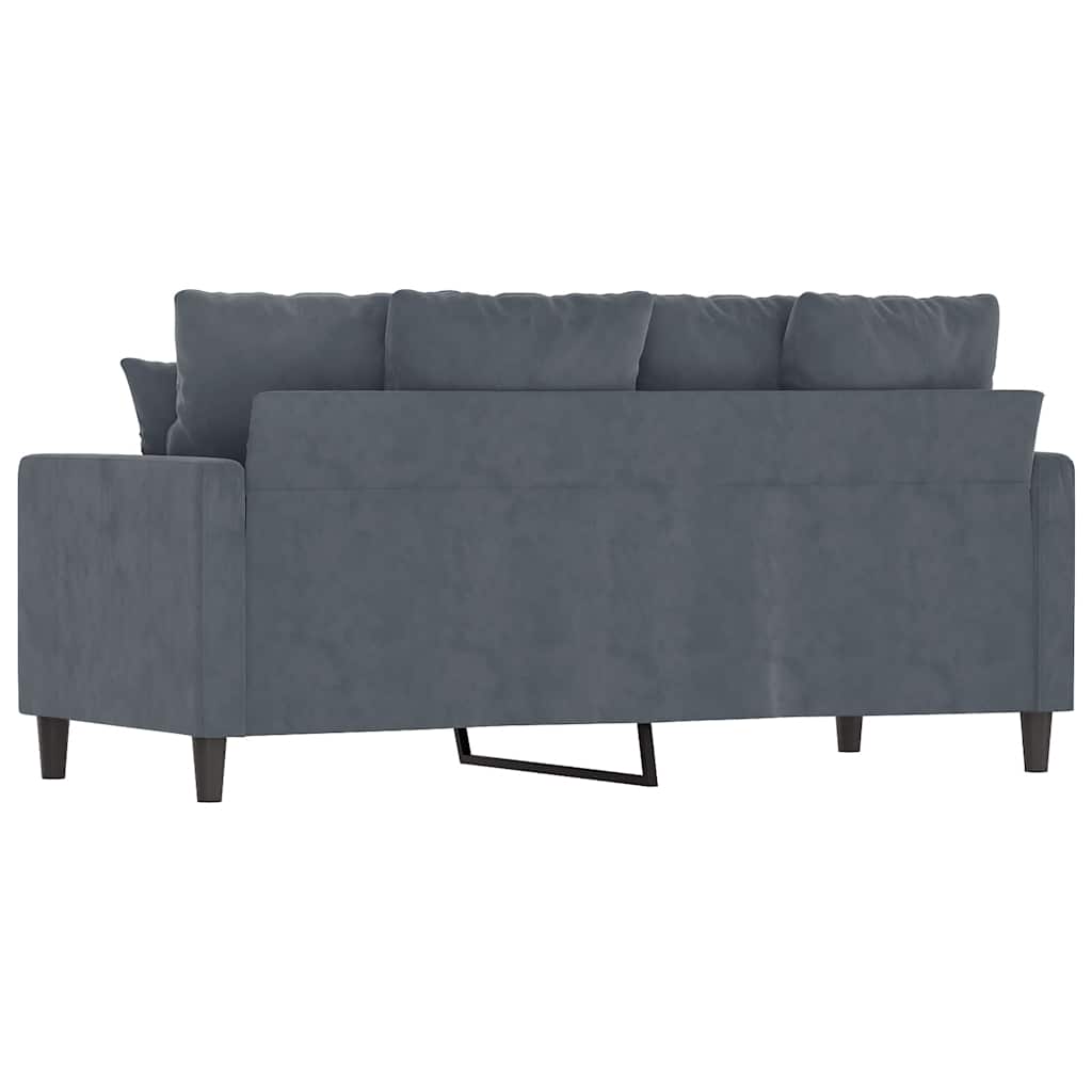 vidaXL Sofa 2-osobowa, ciemnoszary, 140 cm, tapicerowana aksamitem
