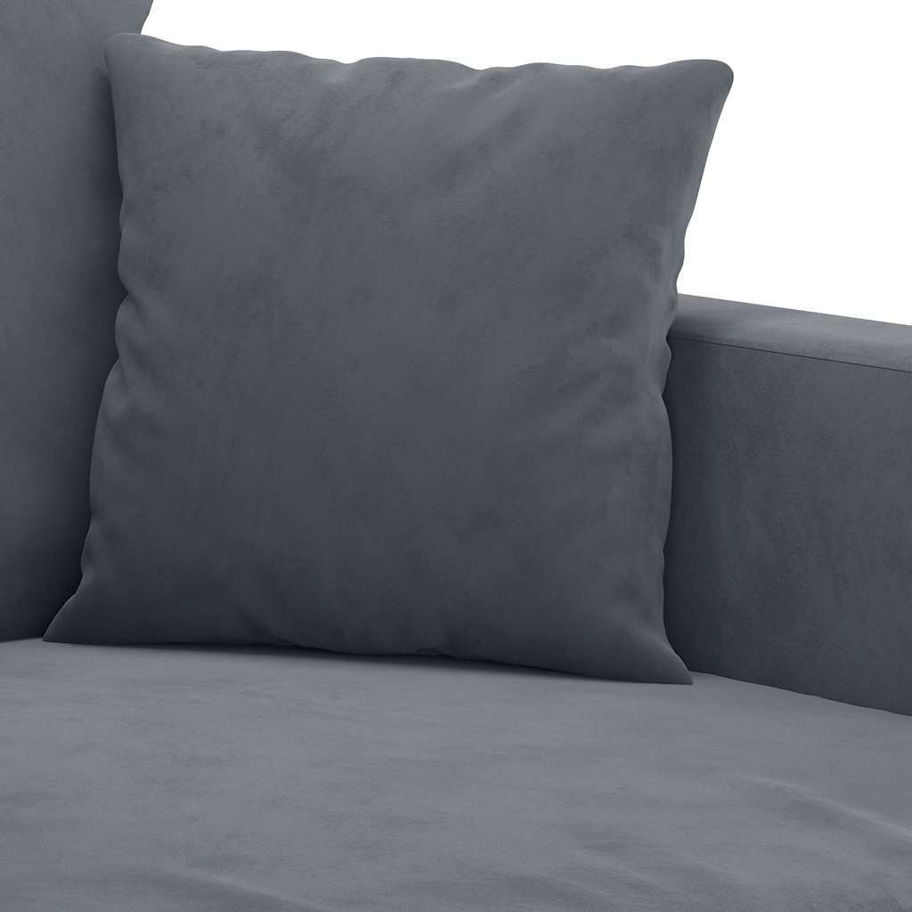 vidaXL Sofa 2-osobowa, ciemnoszary, 140 cm, tapicerowana aksamitem