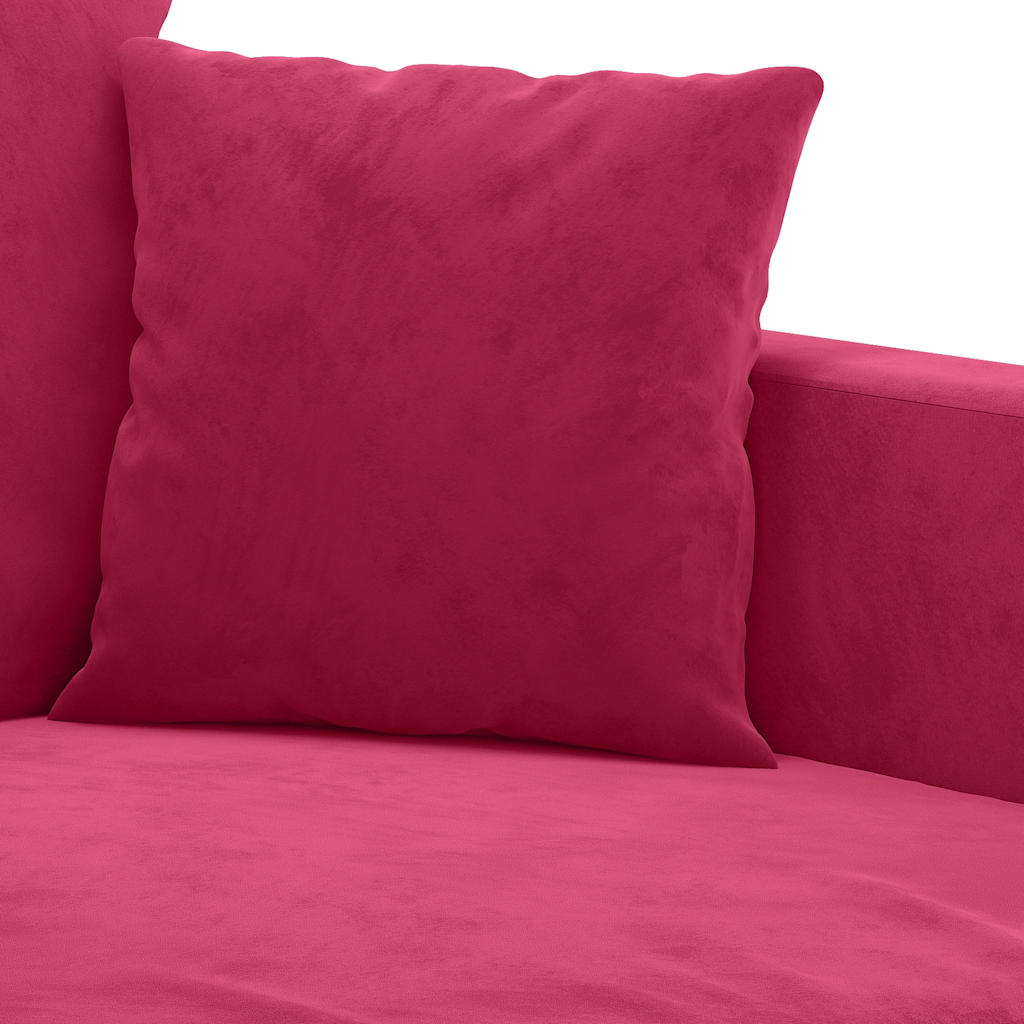 vidaXL Sofa 2-osobowa, winna czerwień, 140 cm, tapicerowana aksamitem