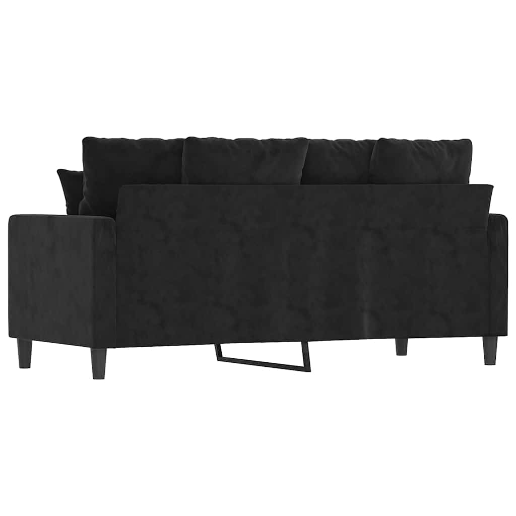 vidaXL Sofa 2-osobowa, czarna, 140 cm, tapicerowana aksamitem