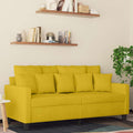 vidaXL Sofa 2-osobowa, żółta, 140 cm, tapicerowana aksamitem