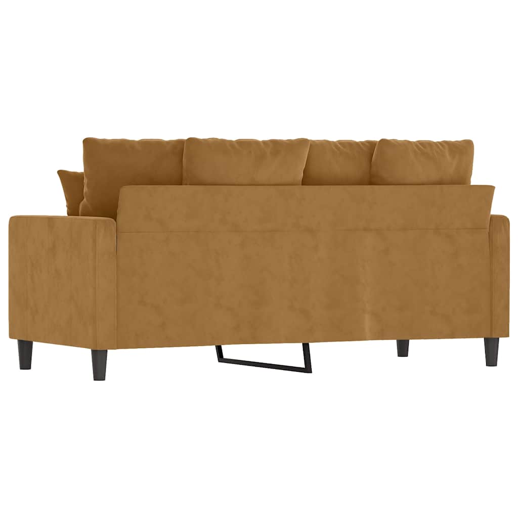 vidaXL Sofa 2-osobowa, brązowa, 140 cm, tapicerowana aksamitem