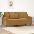 vidaXL Sofa 2-osobowa, brązowa, 140 cm, tapicerowana aksamitem