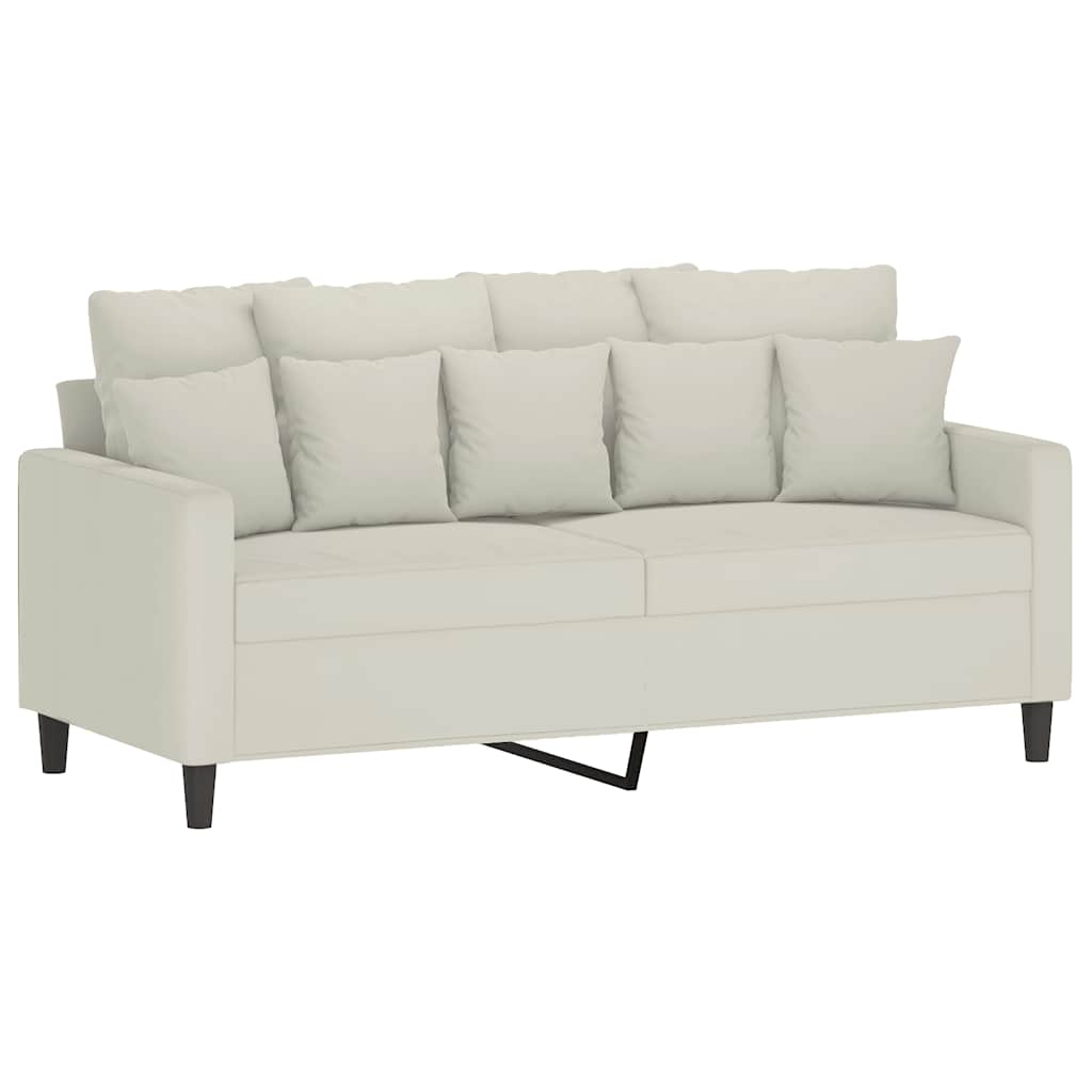 vidaXL Sofa 2-osobowa, kremowy, 140 cm, tapicerowana aksamitem