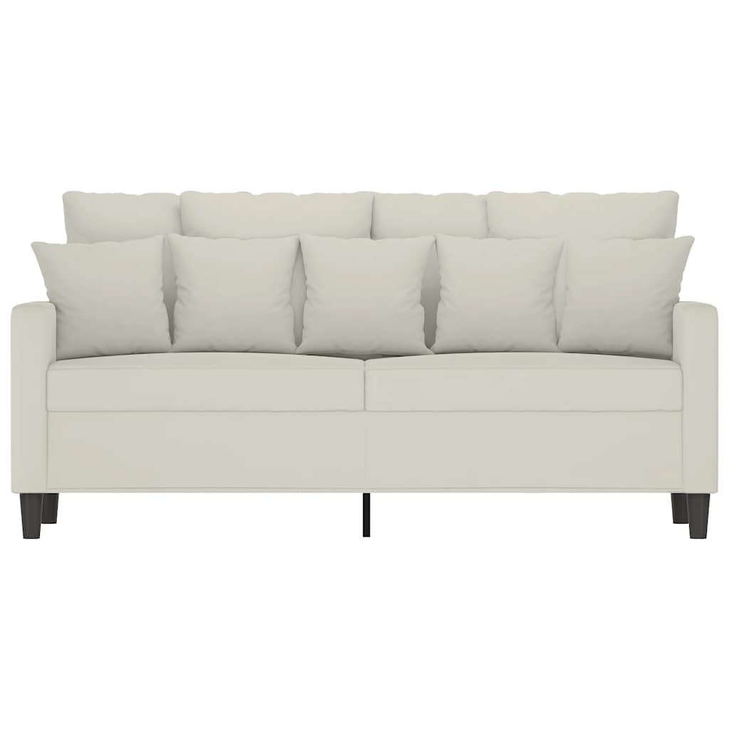 vidaXL Sofa 2-osobowa, kremowy, 140 cm, tapicerowana aksamitem