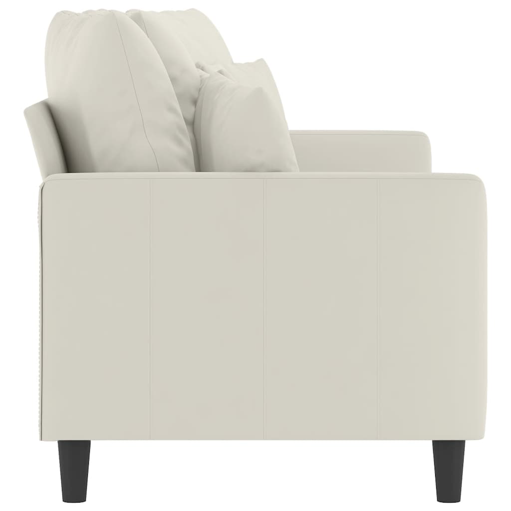 vidaXL Sofa 2-osobowa, kremowy, 140 cm, tapicerowana aksamitem