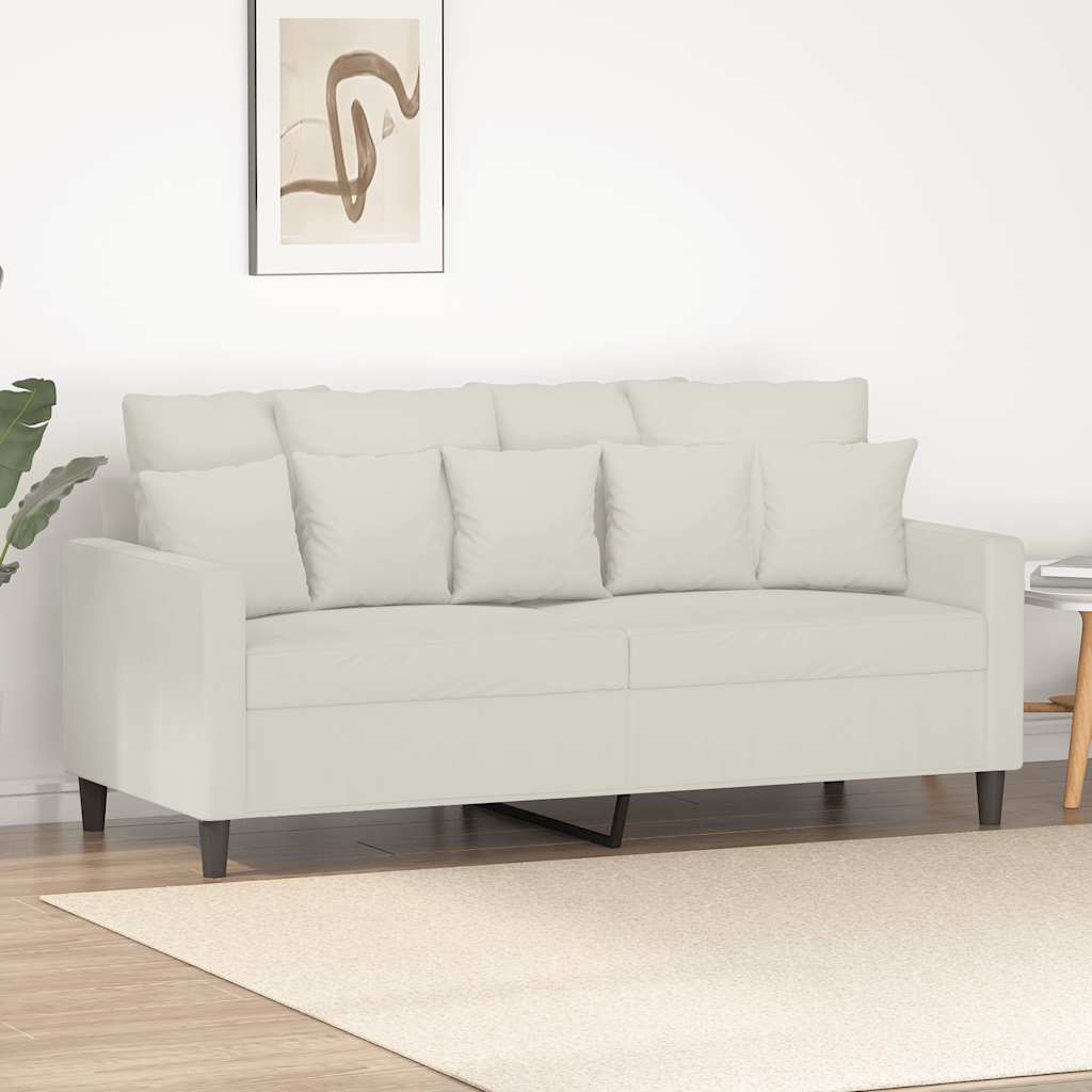 vidaXL Sofa 2-osobowa, kremowy, 140 cm, tapicerowana aksamitem