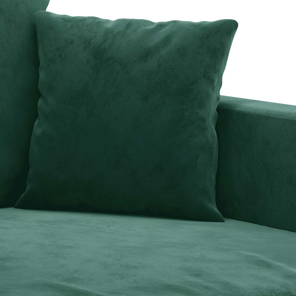 vidaXL Sofa 3-osobowa, ciemnozielony, 180 cm, obita aksamitem