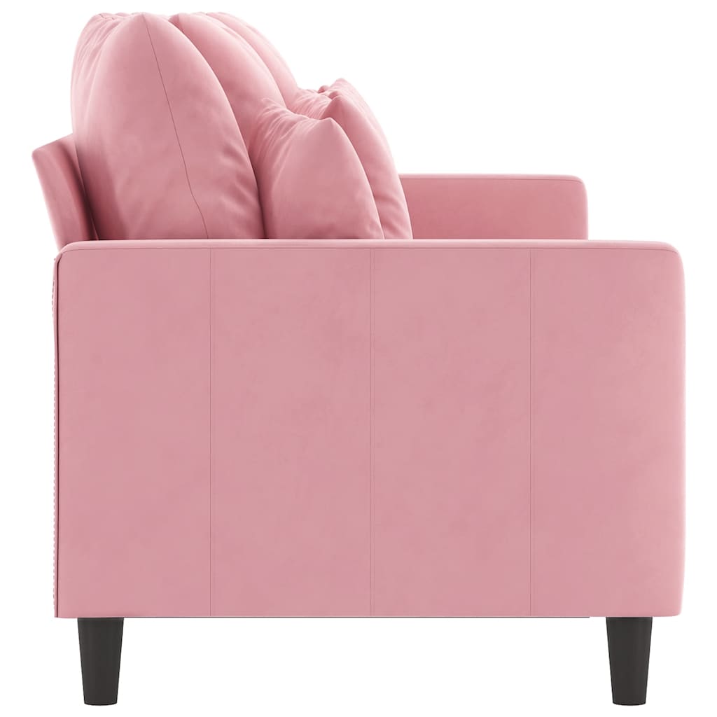 vidaXL Sofa 3-osobowa, różowa, 180 cm, obita aksamitem