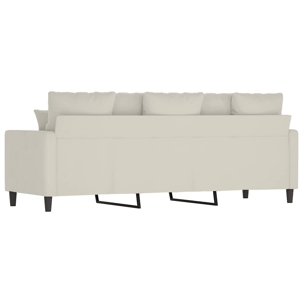 vidaXL Sofa 3-osobowa, kremowy, 180 cm, tapicerowana aksamitem