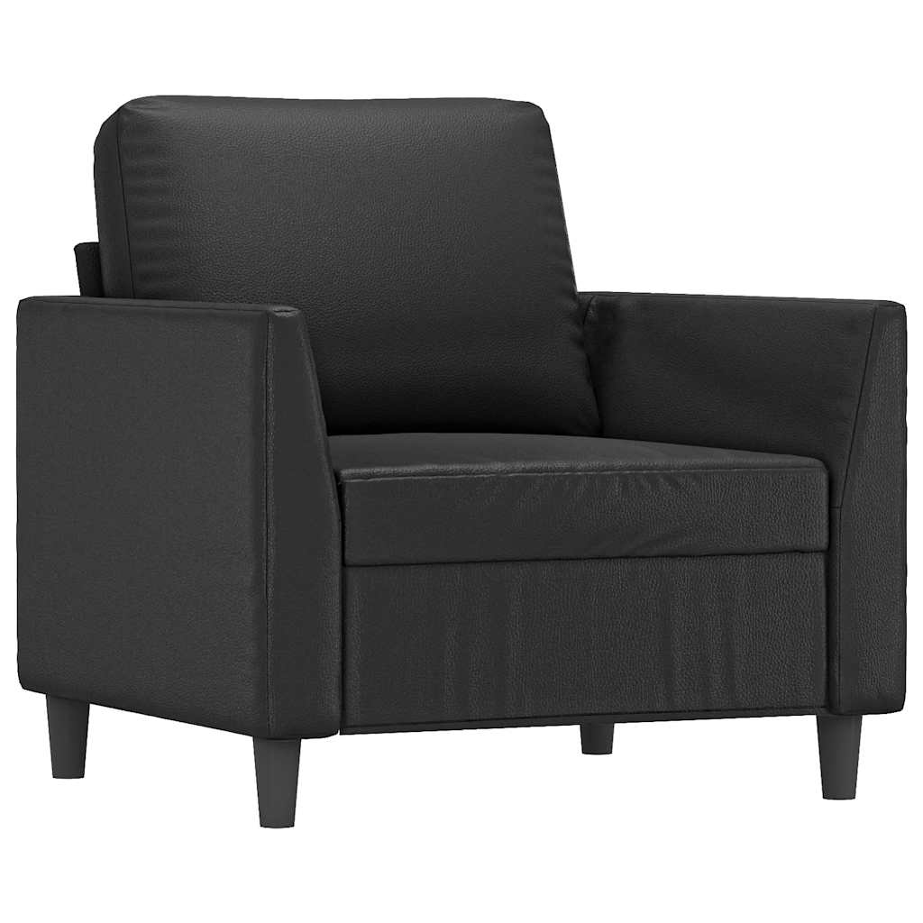 vidaXL Fotel, czarny, 60 cm, obity sztuczną skórą