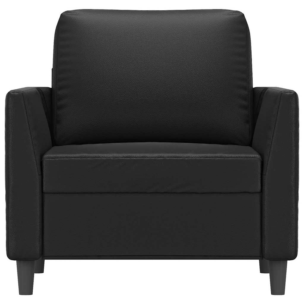 vidaXL Fotel, czarny, 60 cm, obity sztuczną skórą