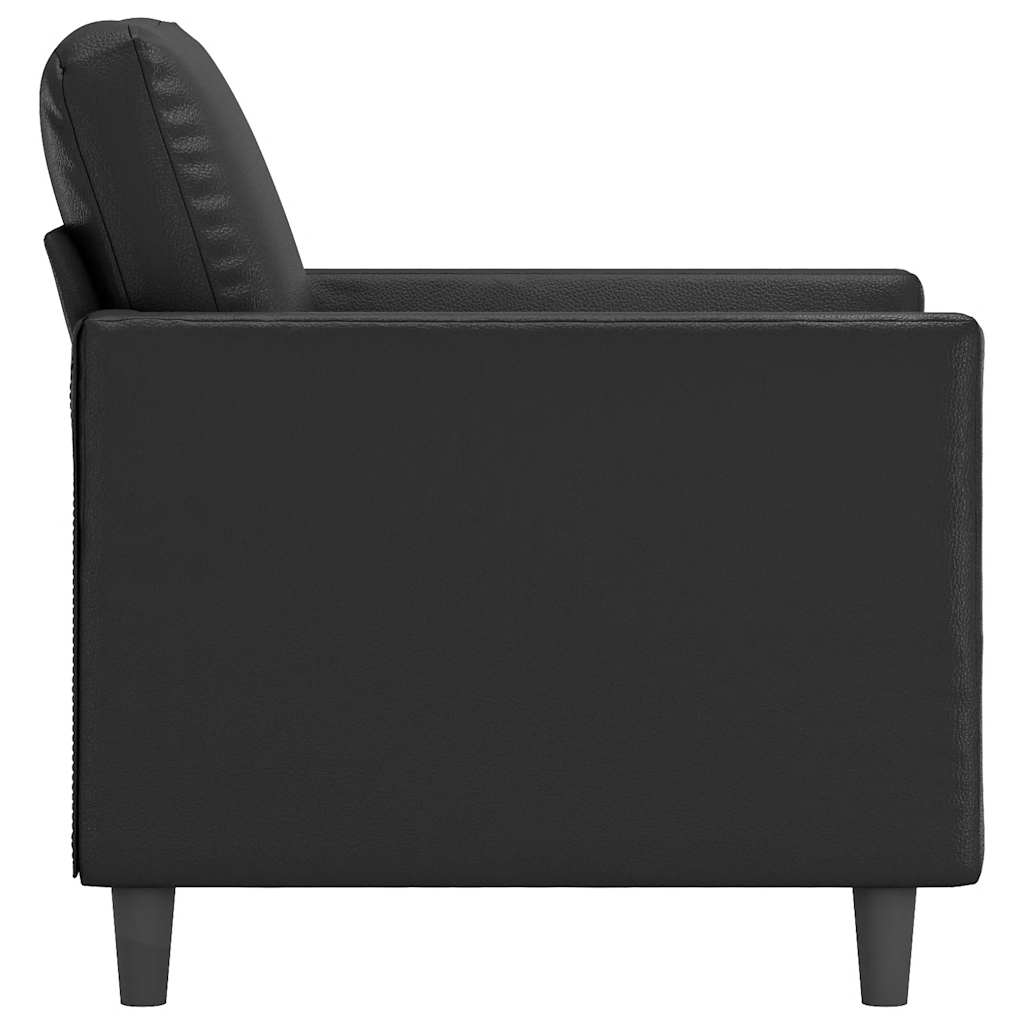 vidaXL Fotel, czarny, 60 cm, obity sztuczną skórą