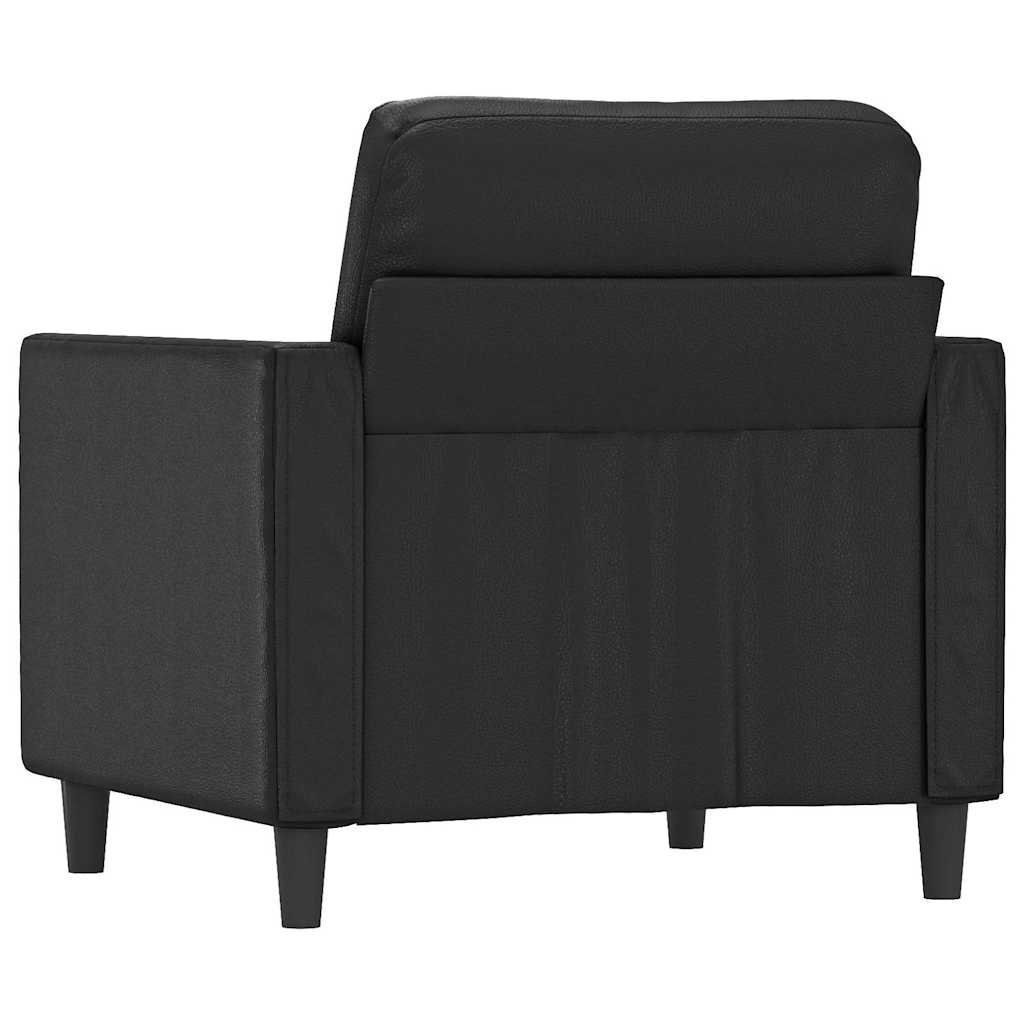 vidaXL Fotel, czarny, 60 cm, obity sztuczną skórą