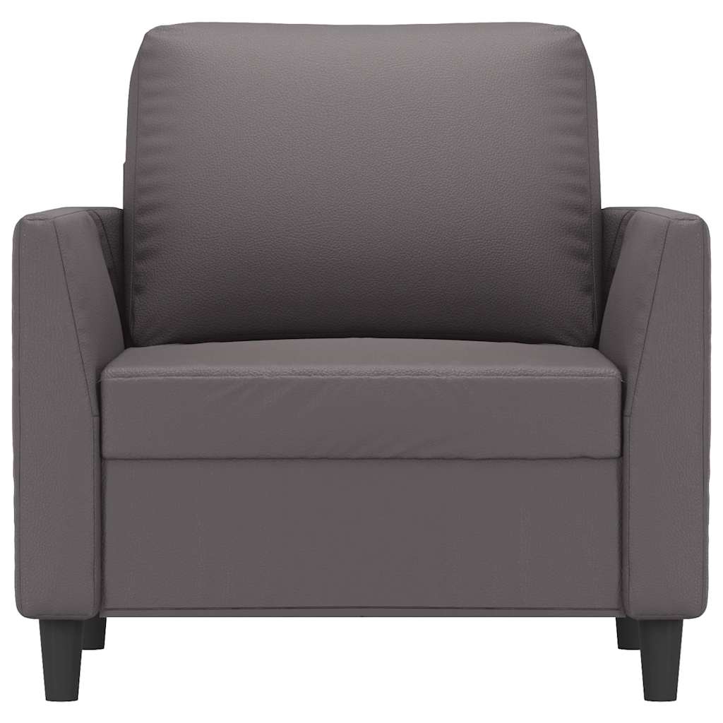 vidaXL Fotel, szary, 60 cm, obity sztuczną skórą