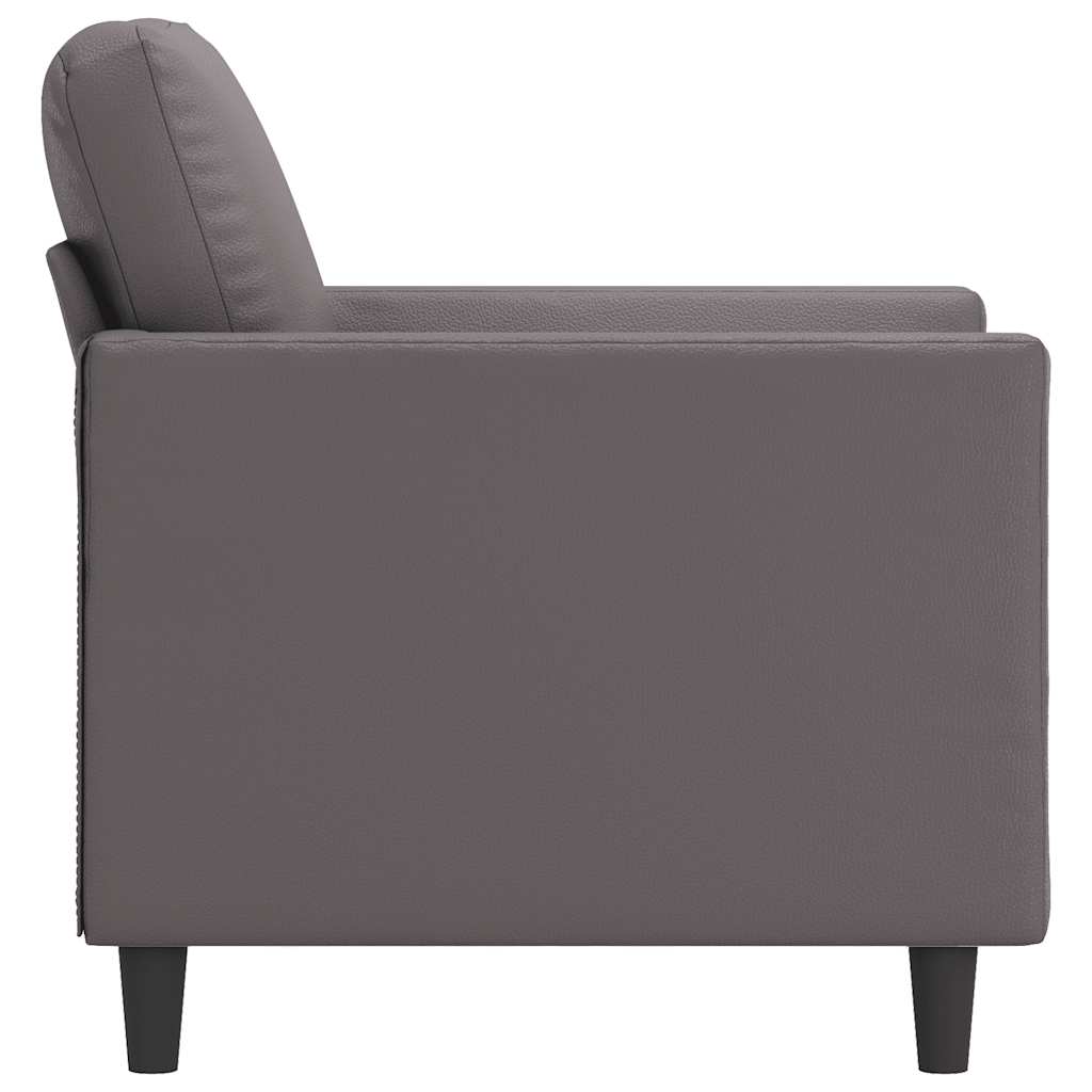 vidaXL Fotel, szary, 60 cm, obity sztuczną skórą
