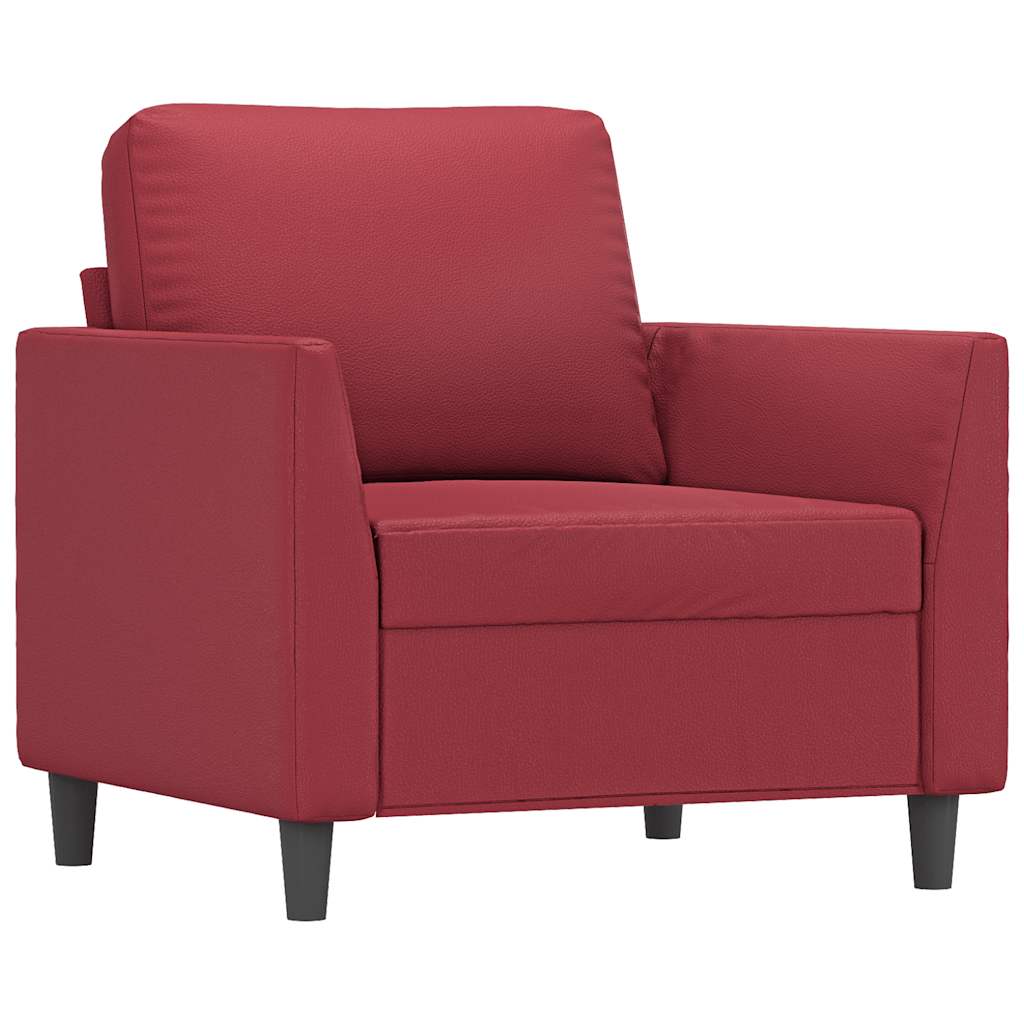 vidaXL Fotel, winna czerwień, 60 cm, obity sztuczną skórą