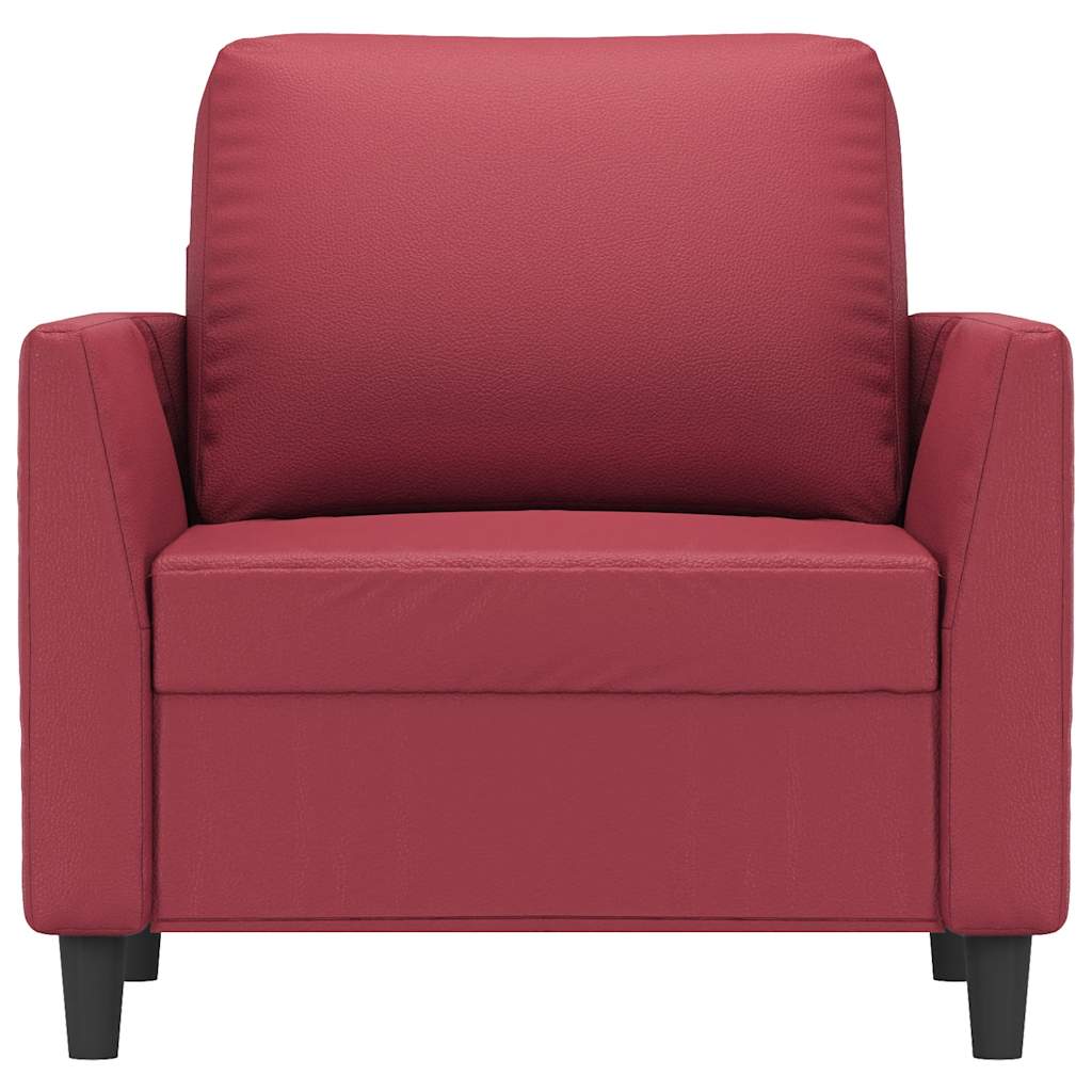vidaXL Fotel, winna czerwień, 60 cm, obity sztuczną skórą
