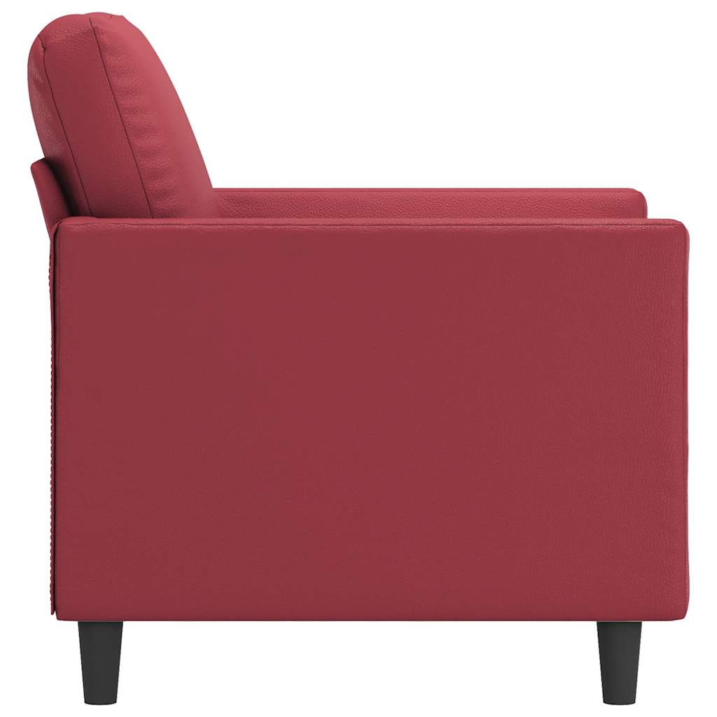 vidaXL Fotel, winna czerwień, 60 cm, obity sztuczną skórą