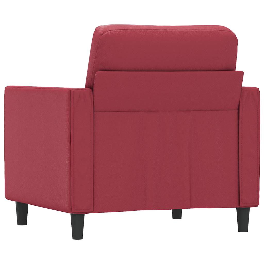vidaXL Fotel, winna czerwień, 60 cm, obity sztuczną skórą