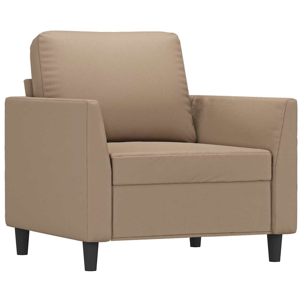 vidaXL Fotel, kolor cappuccino, 60 cm, obity sztuczną skórą