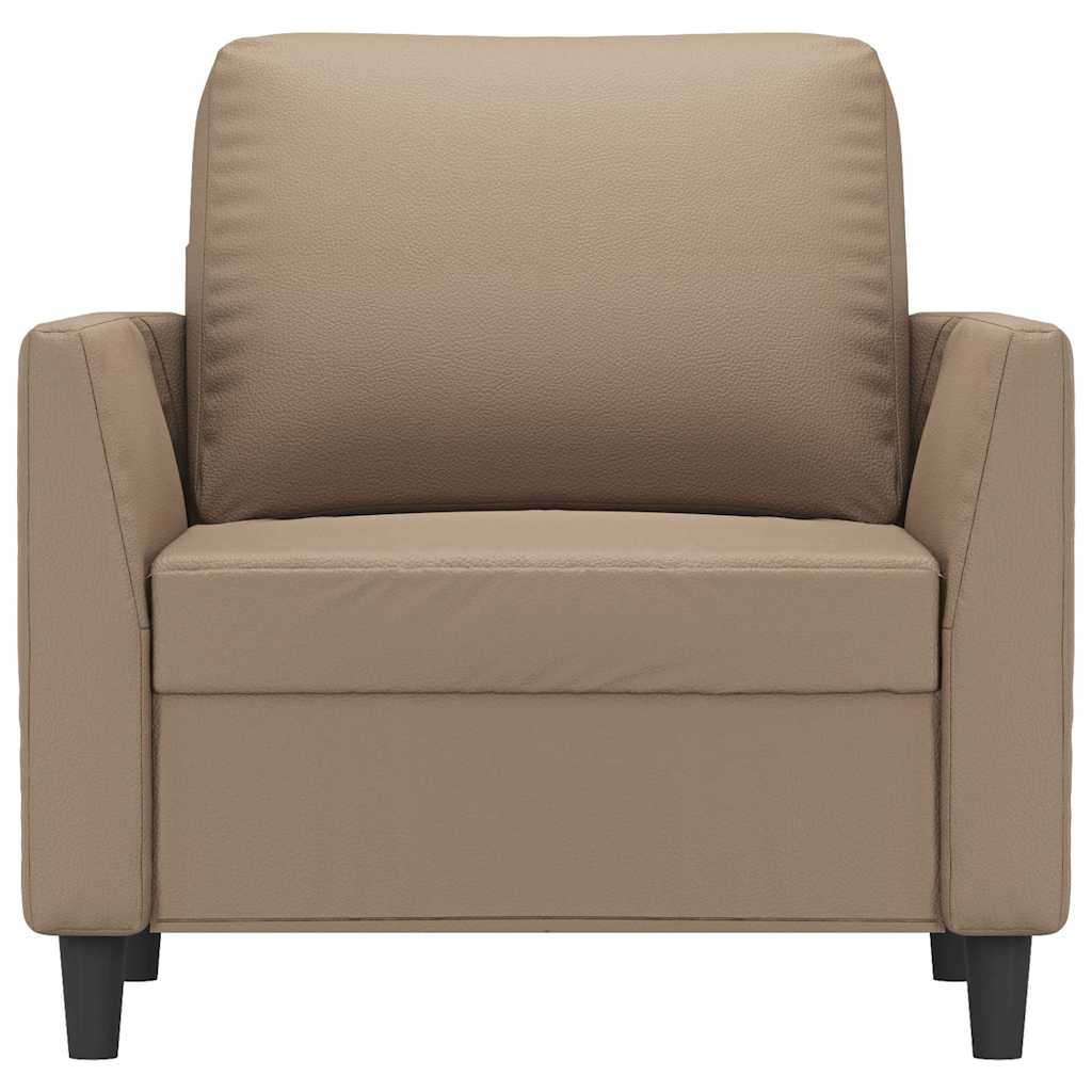 vidaXL Fotel, kolor cappuccino, 60 cm, obity sztuczną skórą