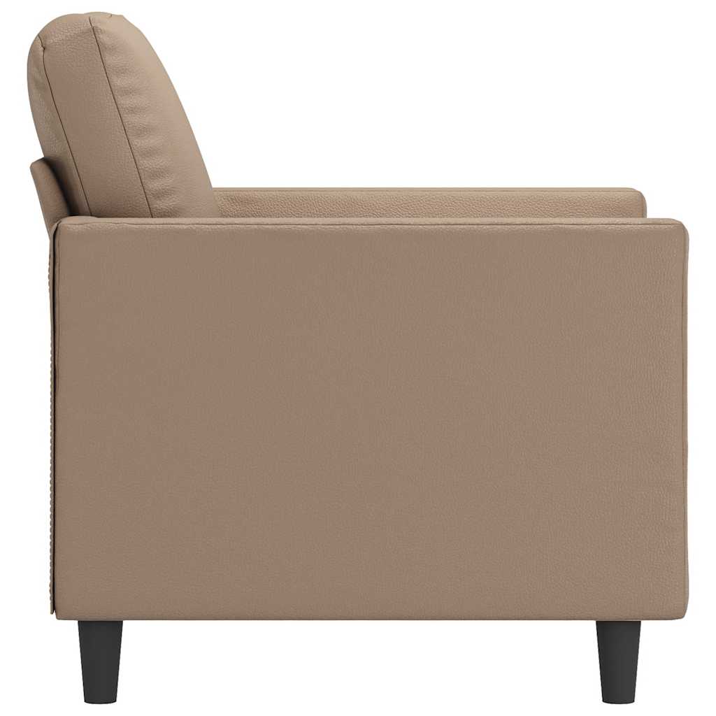 vidaXL Fotel, kolor cappuccino, 60 cm, obity sztuczną skórą
