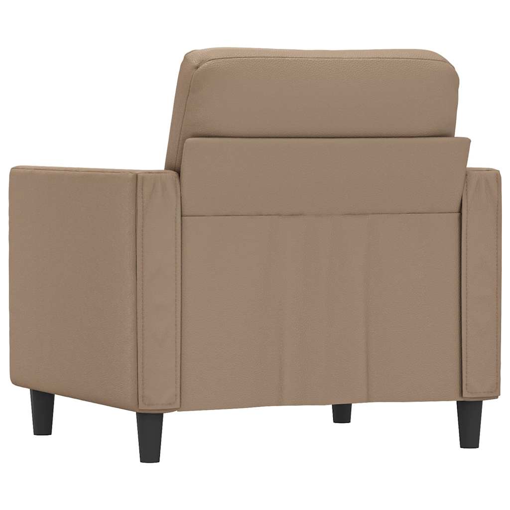vidaXL Fotel, kolor cappuccino, 60 cm, obity sztuczną skórą