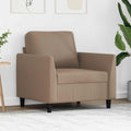 vidaXL Fotel, kolor cappuccino, 60 cm, obity sztuczną skórą