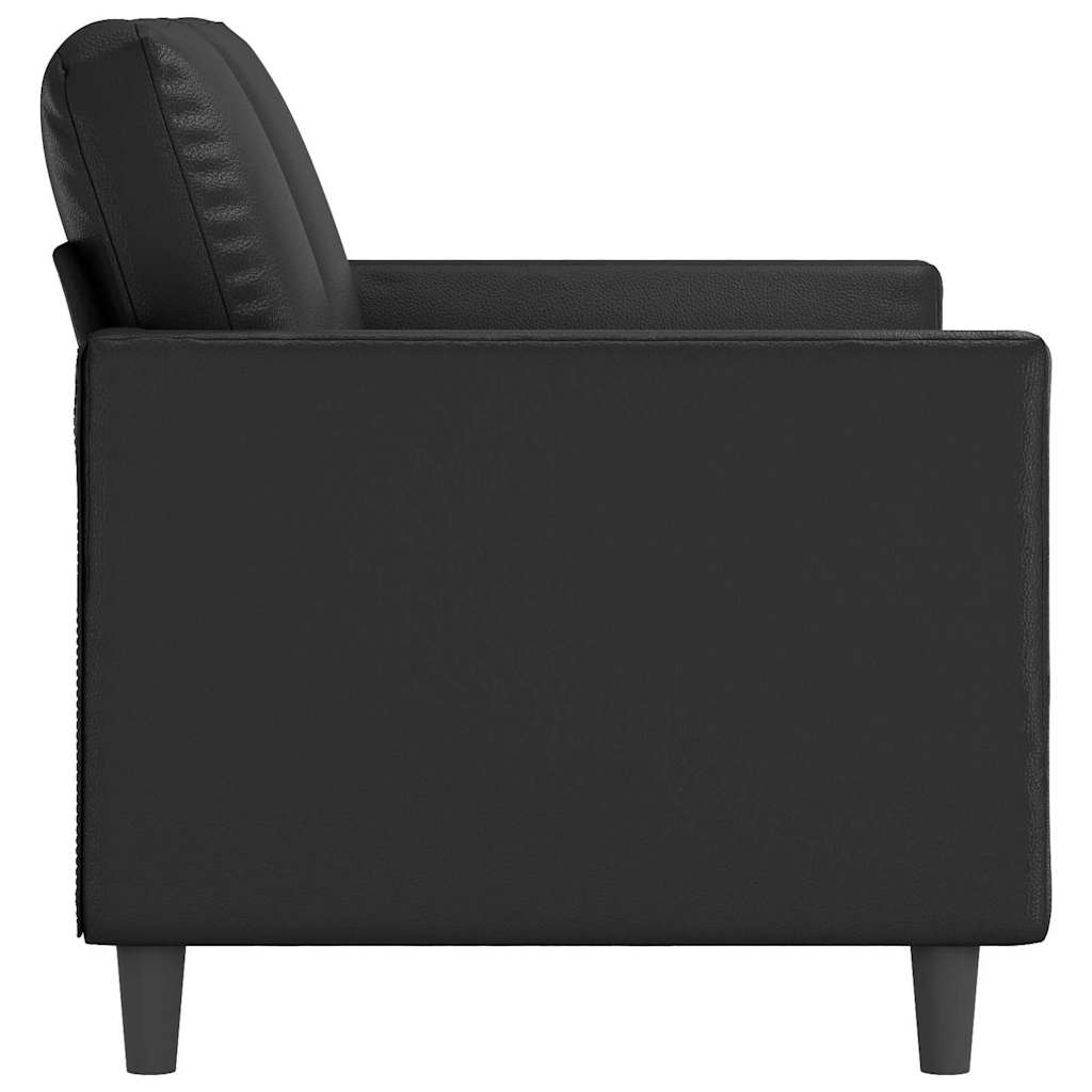 vidaXL 2-osobowa sofa, czarna, 120 cm, sztuczna skóra