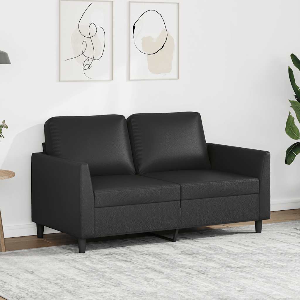 vidaXL 2-osobowa sofa, czarna, 120 cm, sztuczna skóra