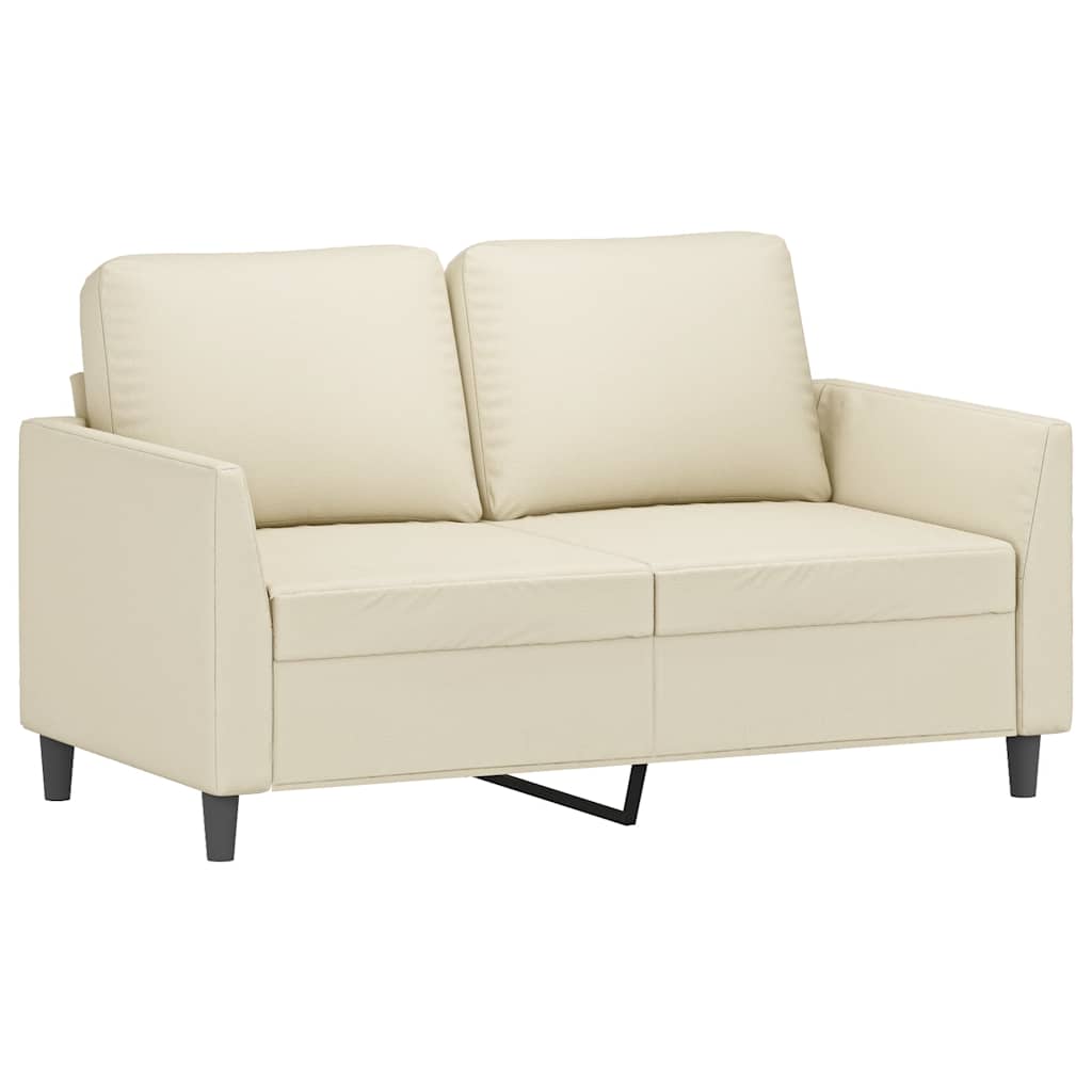vidaXL 2-osobowa sofa, kremowy, 120 cm, sztuczna skóra