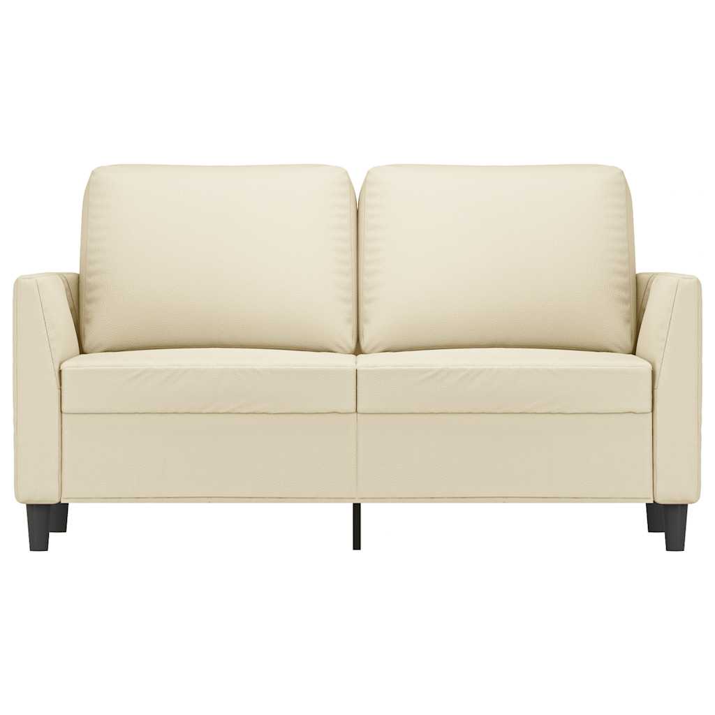 vidaXL 2-osobowa sofa, kremowy, 120 cm, sztuczna skóra