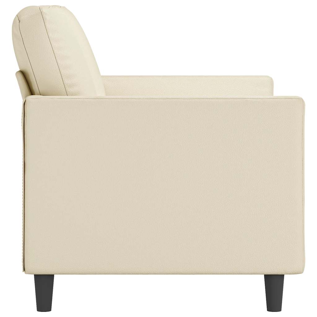 vidaXL 2-osobowa sofa, kremowy, 120 cm, sztuczna skóra