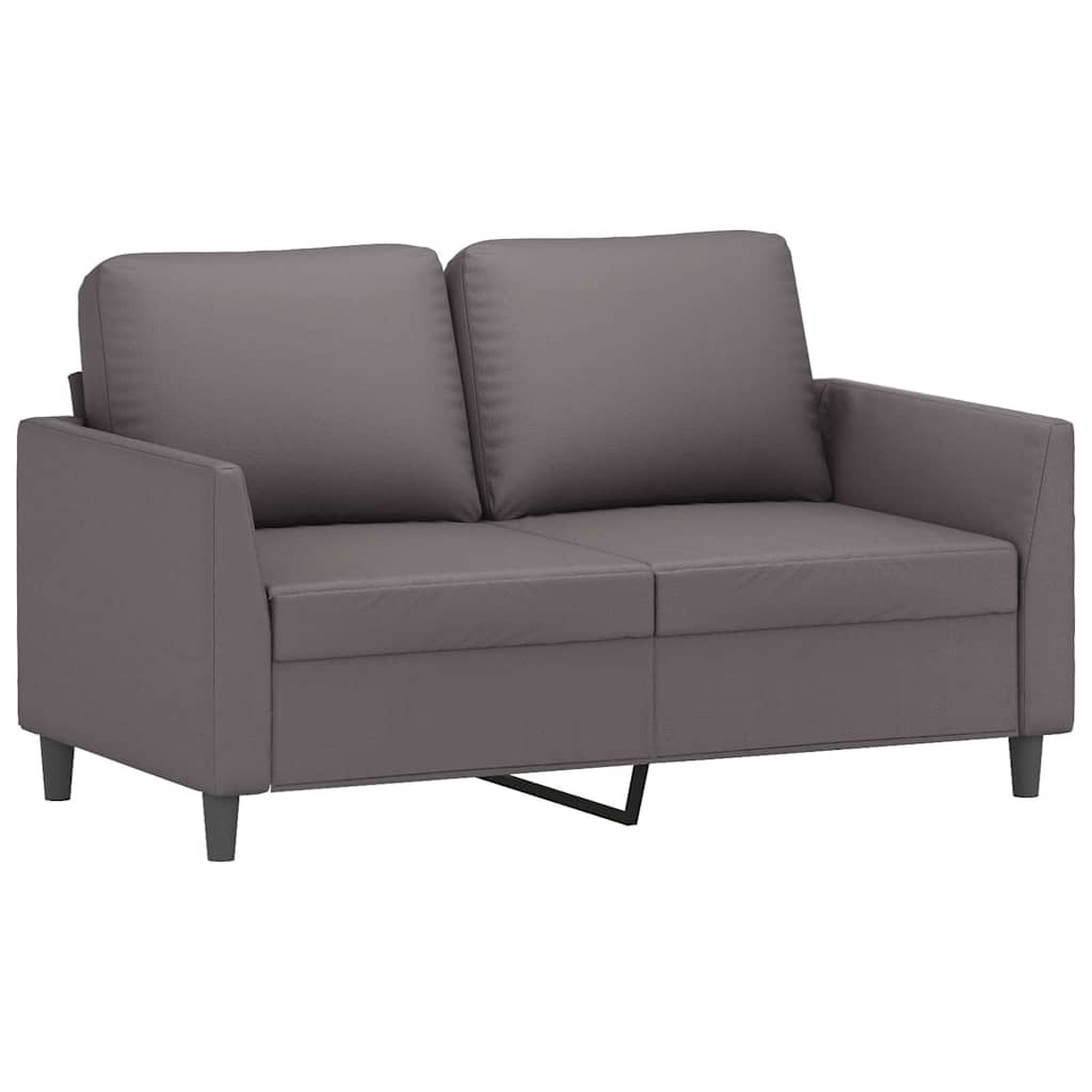 vidaXL 2-osobowa sofa, szary, 120 cm, sztuczna skóra