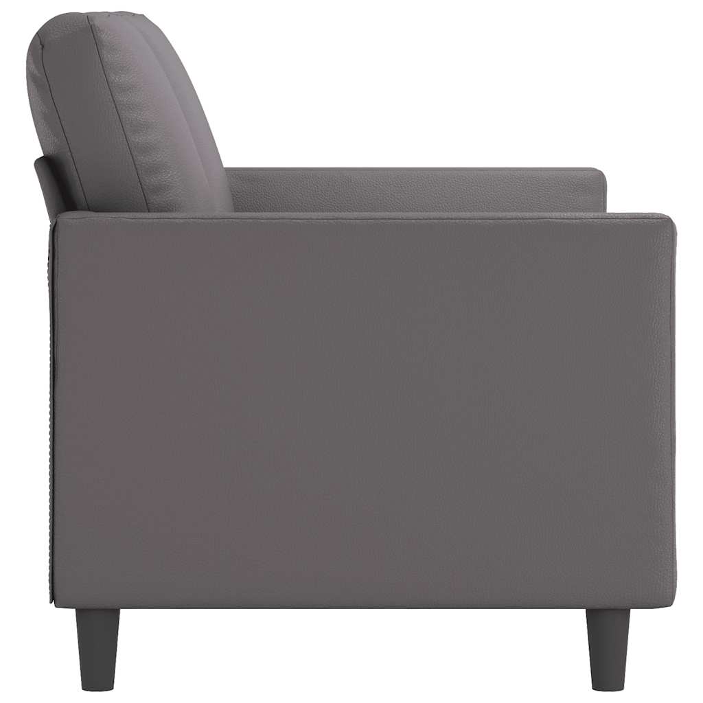 vidaXL 2-osobowa sofa, szary, 120 cm, sztuczna skóra