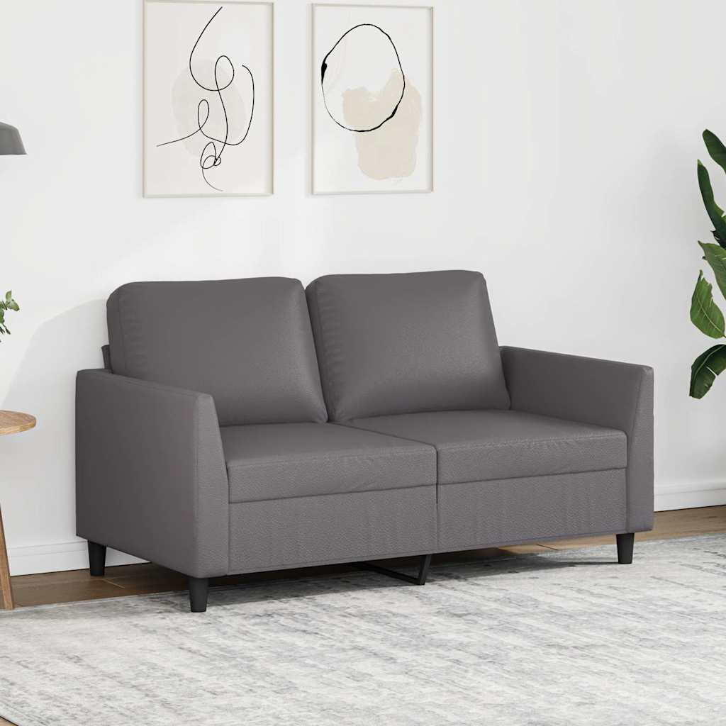 vidaXL 2-osobowa sofa, szary, 120 cm, sztuczna skóra
