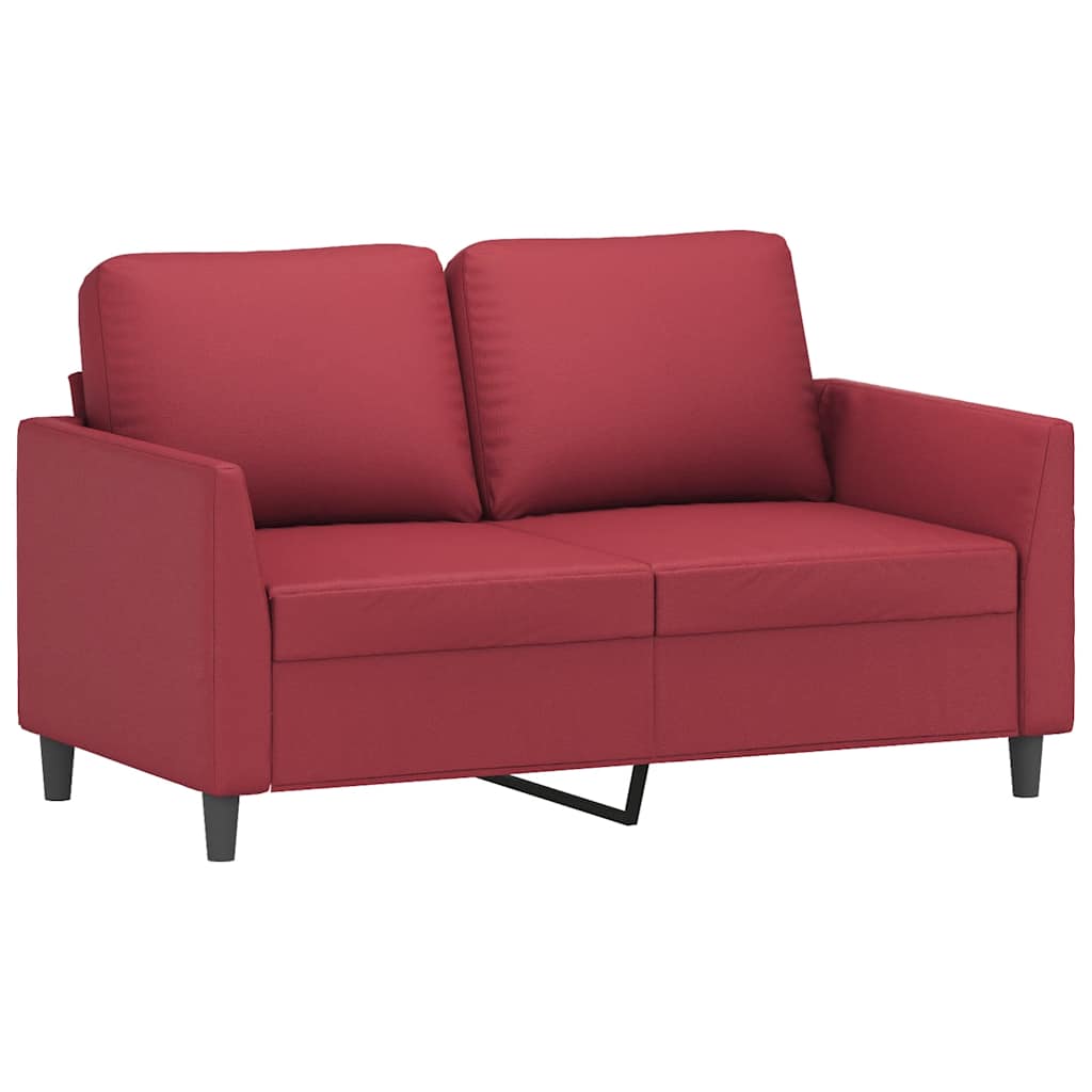 vidaXL 2-osobowa sofa, winna czerwień, 120 cm, sztuczna skóra