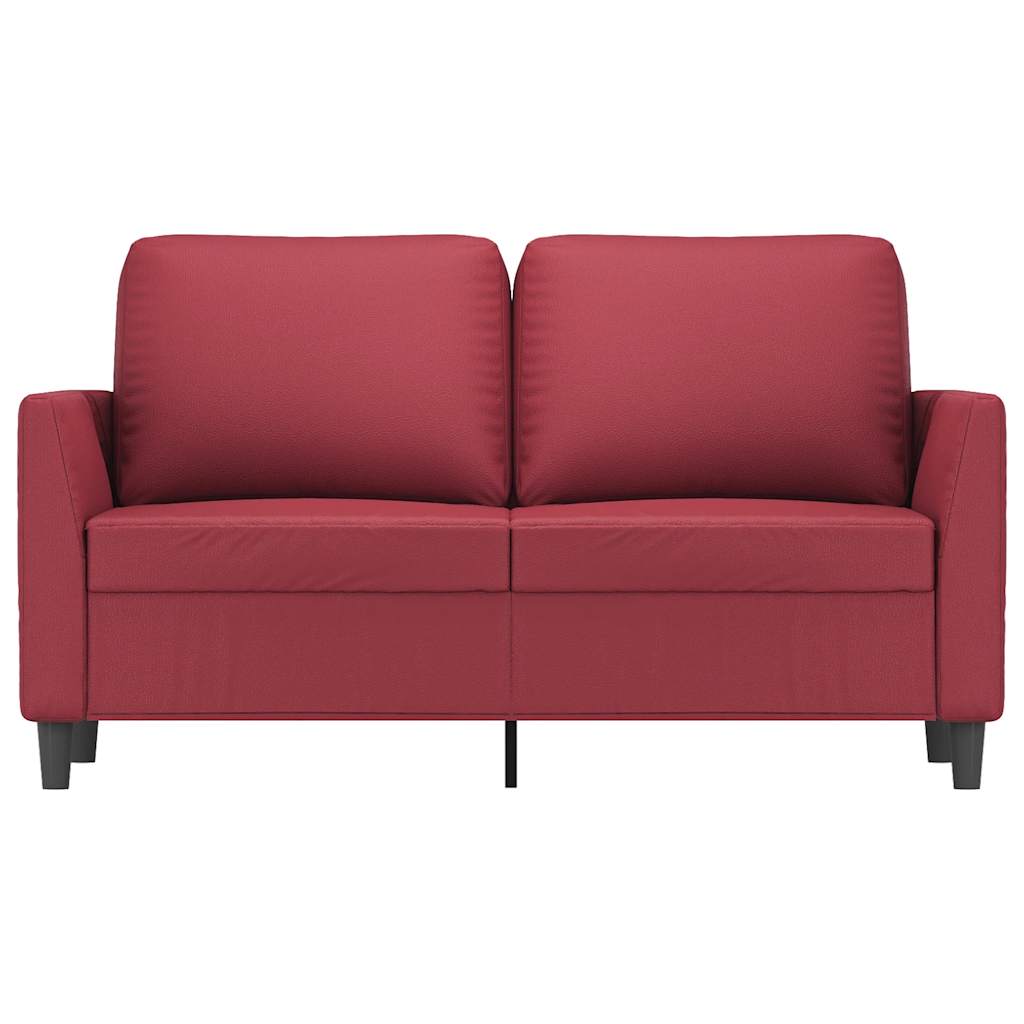 vidaXL 2-osobowa sofa, winna czerwień, 120 cm, sztuczna skóra
