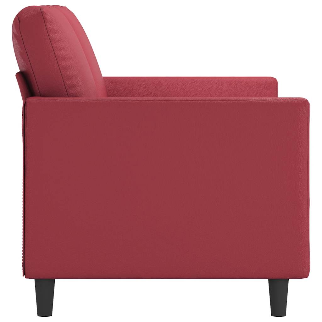 vidaXL 2-osobowa sofa, winna czerwień, 120 cm, sztuczna skóra
