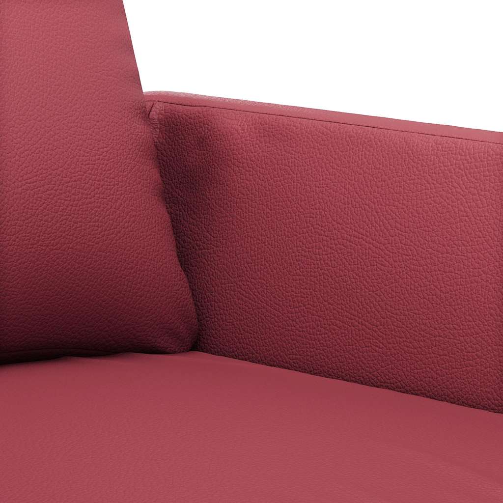 vidaXL 2-osobowa sofa, winna czerwień, 120 cm, sztuczna skóra